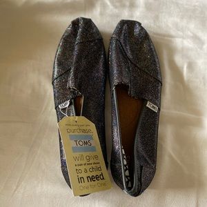 Toms size 8 glitter